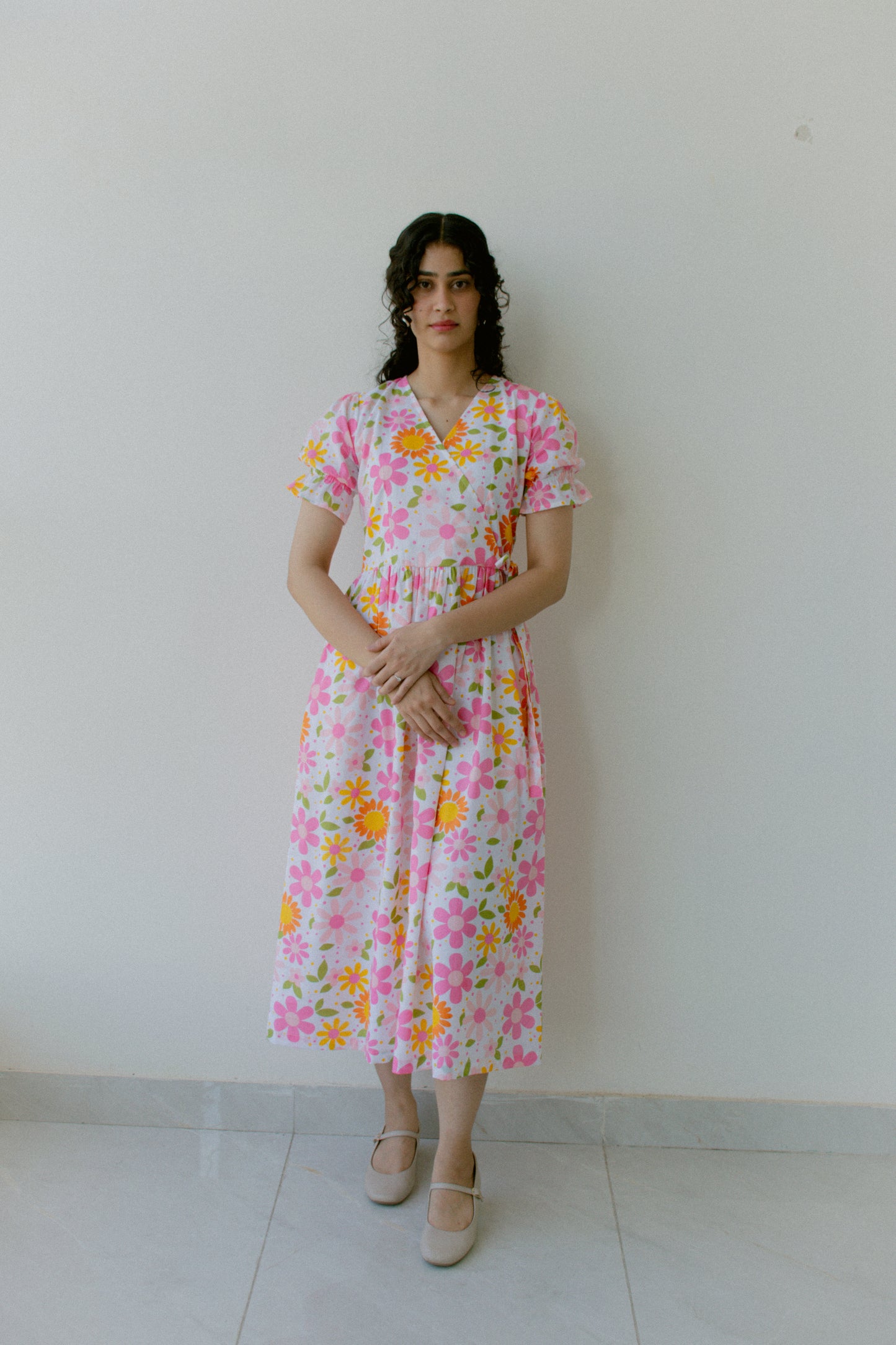 Blush Cotton Midi Dress