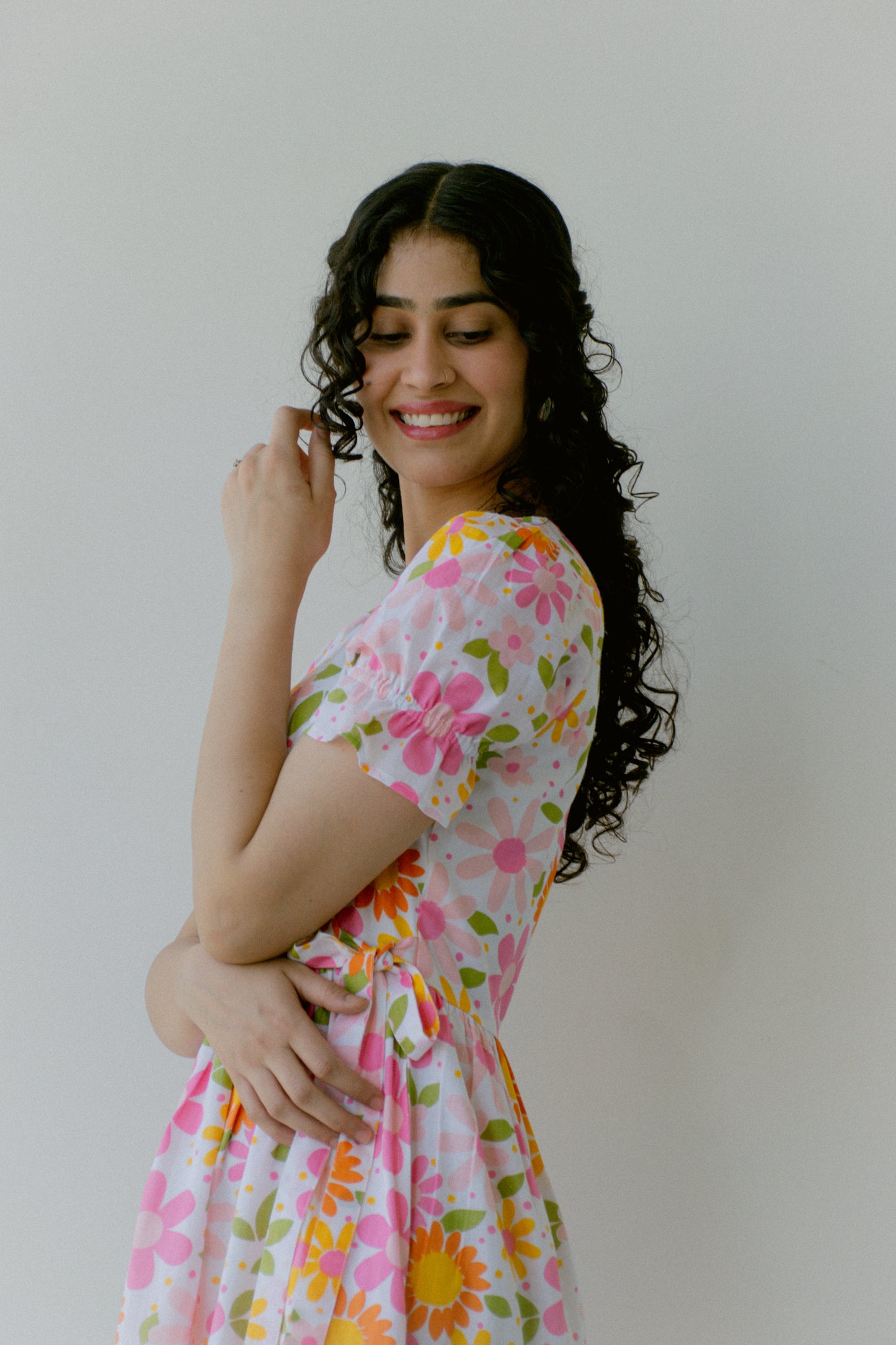 Blush Cotton Midi Dress