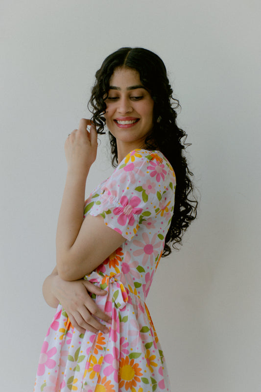 Blush Cotton Midi Dress