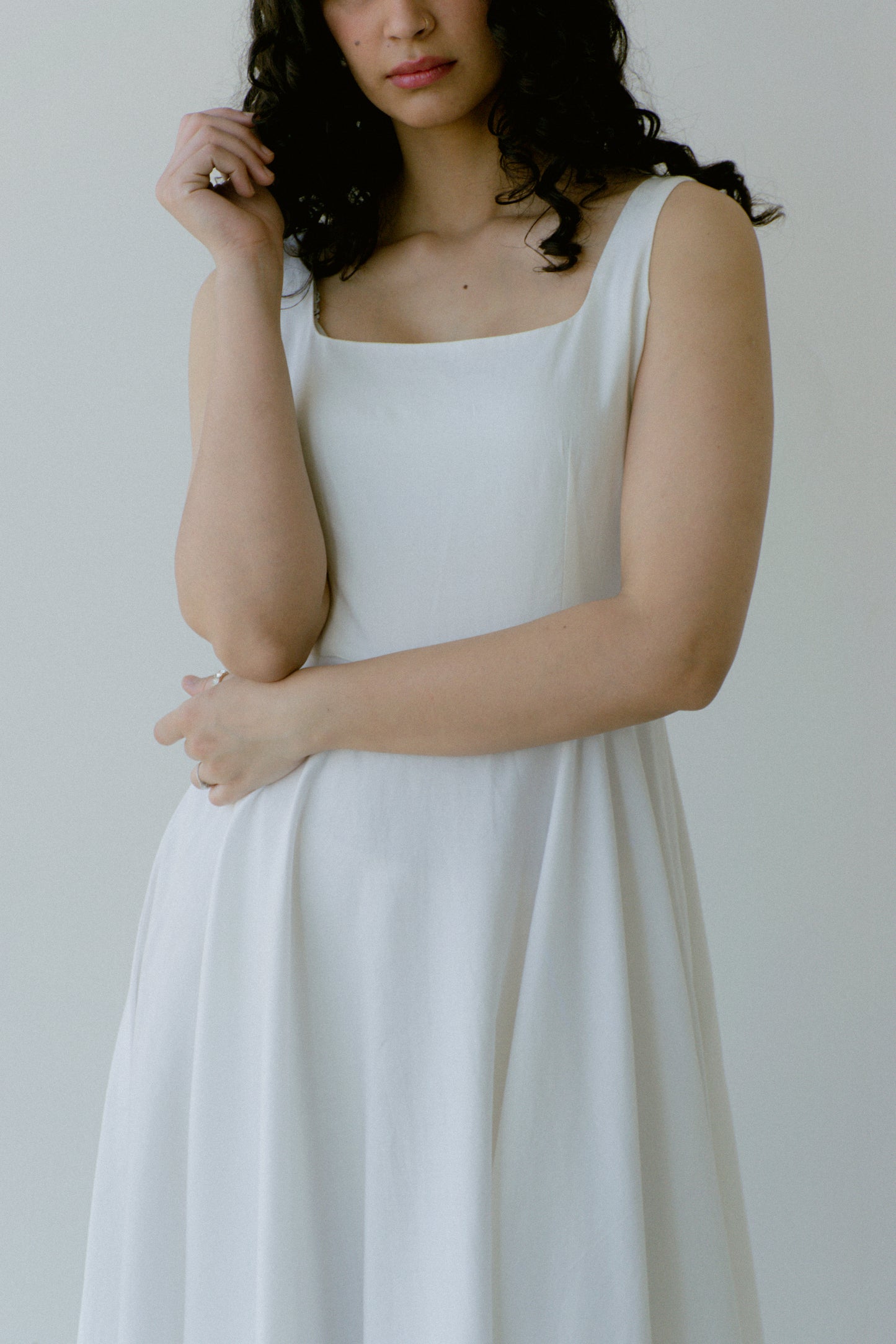 Aveline Cotton Satin Midi Dress