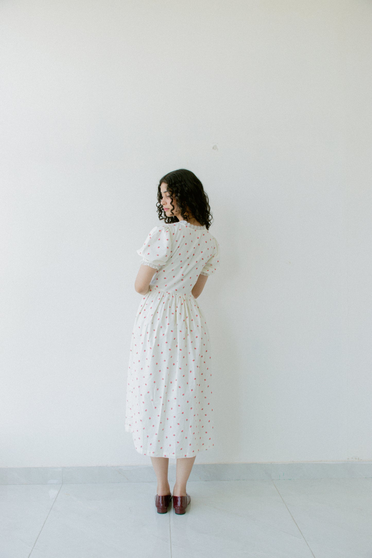 Berry Cotton Midi Dress