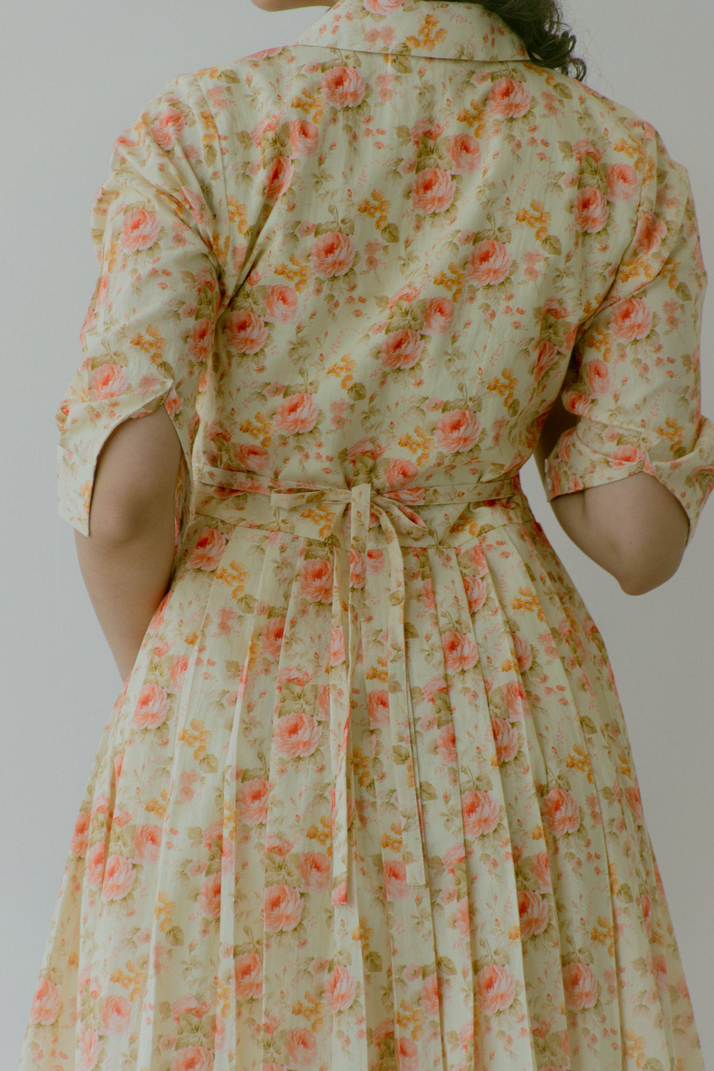 Petal Pleat Midi Dress