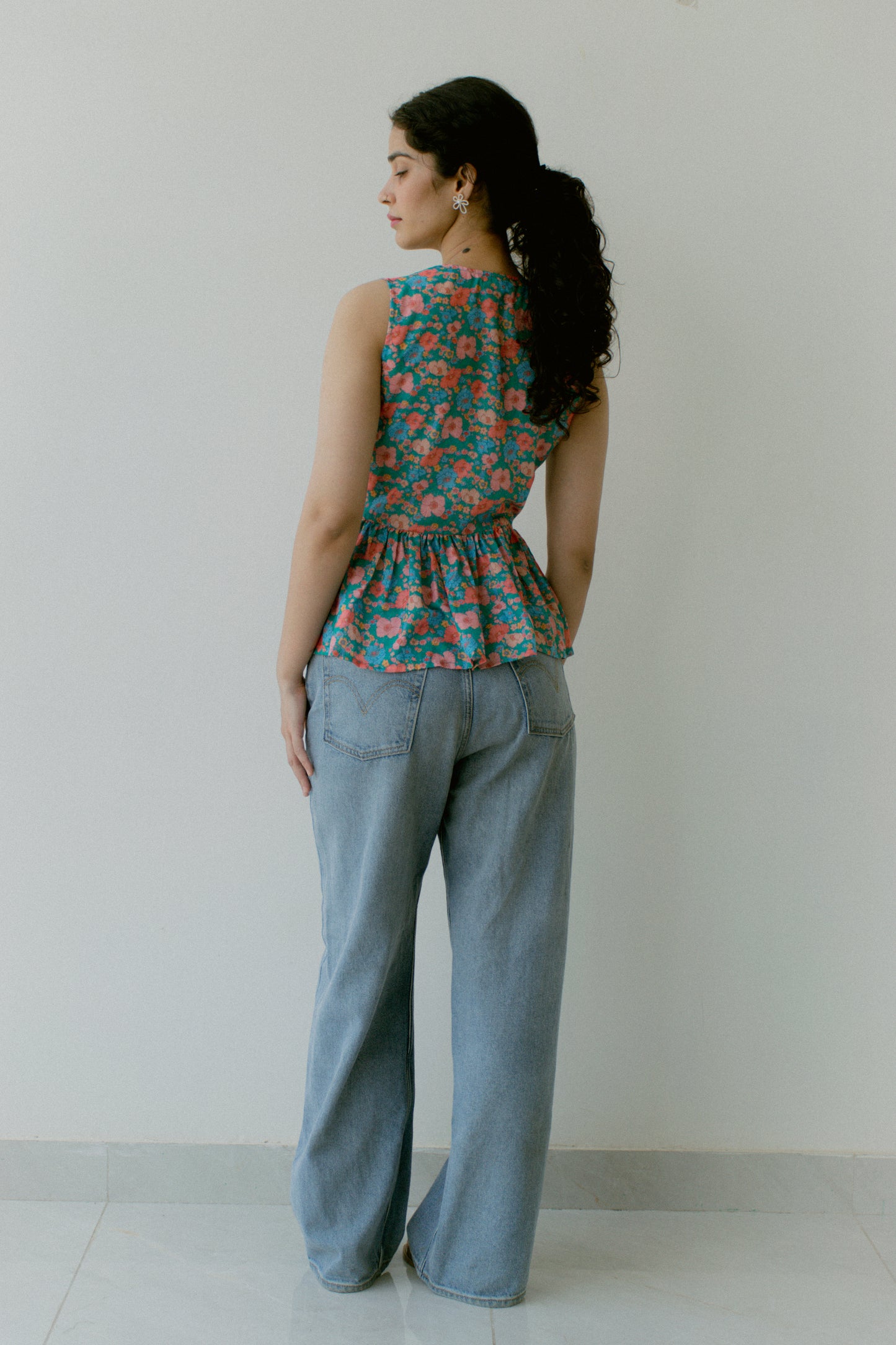 Lila Garden Peplum Top