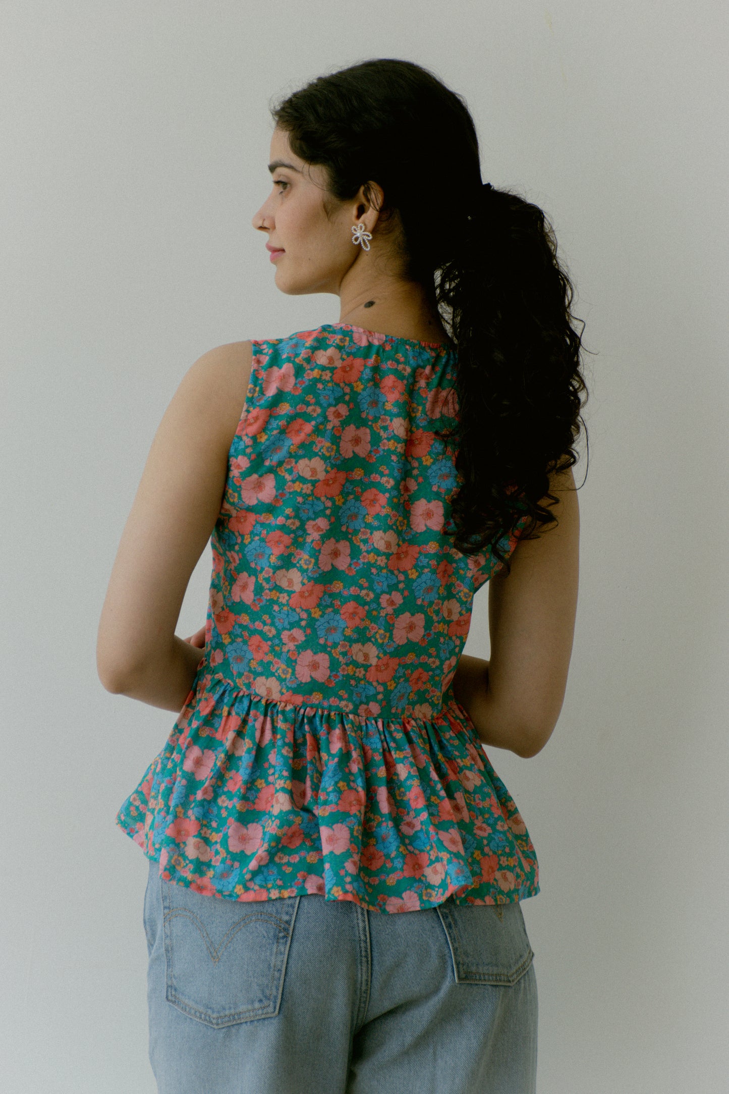 Lila Garden Peplum Top