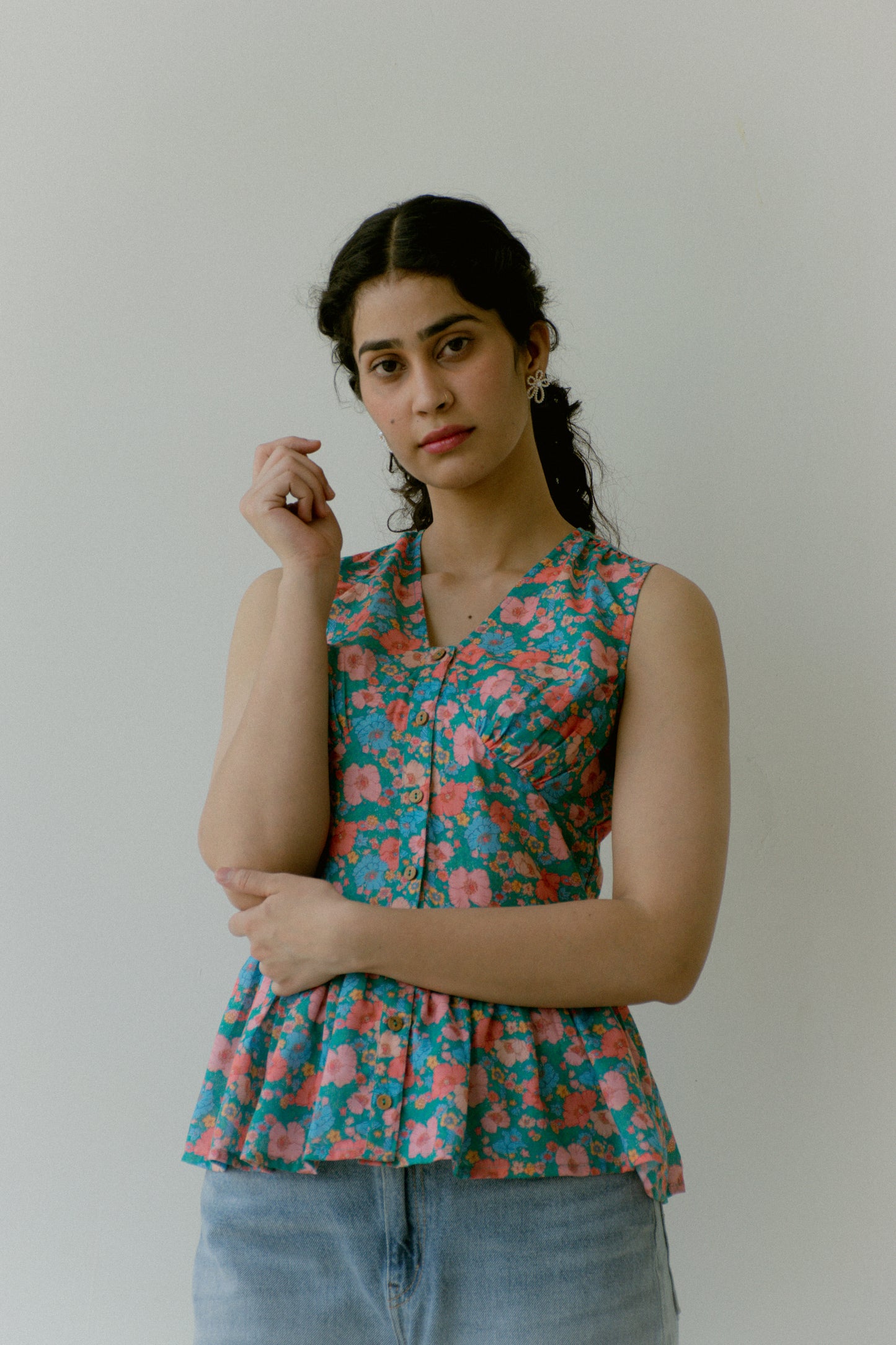 Lila Garden Peplum Top