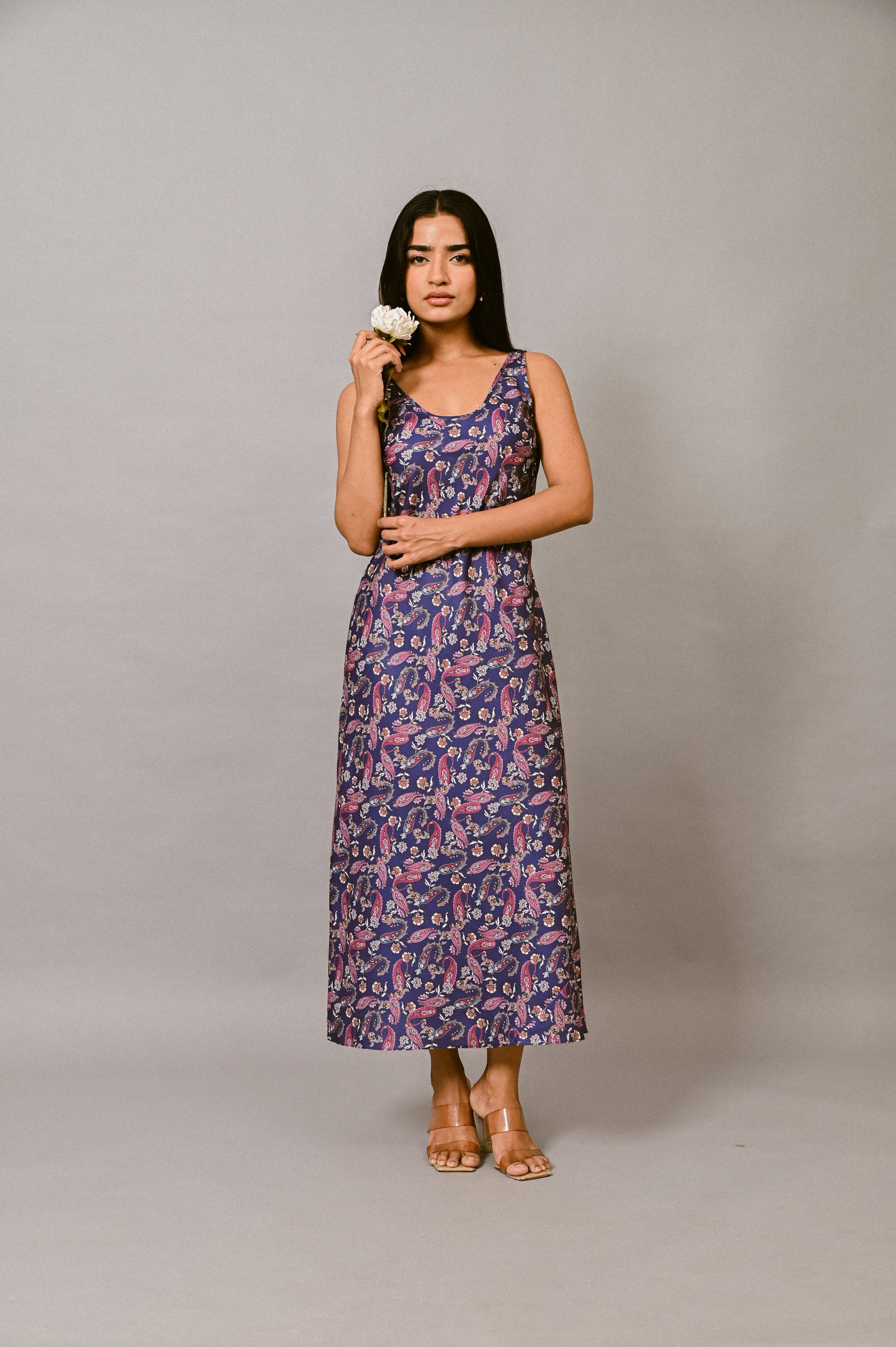 Midnight Paisley Midi Dress